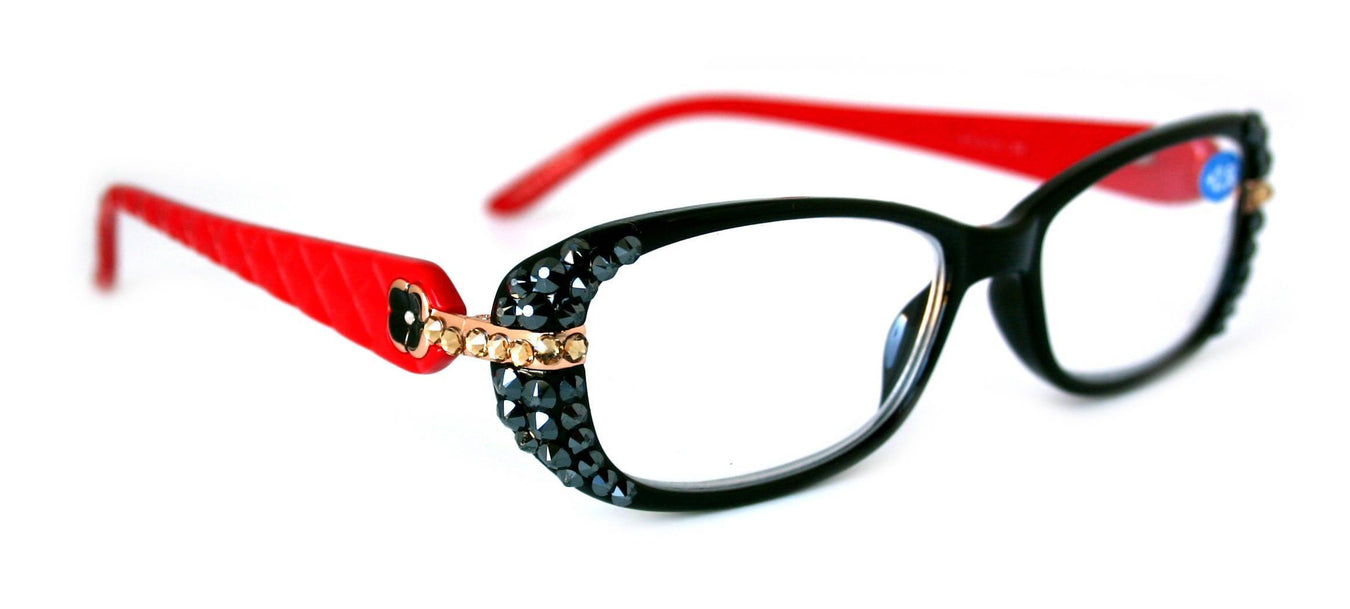 Glamour Quilted Women Reading glasses Red Bling
