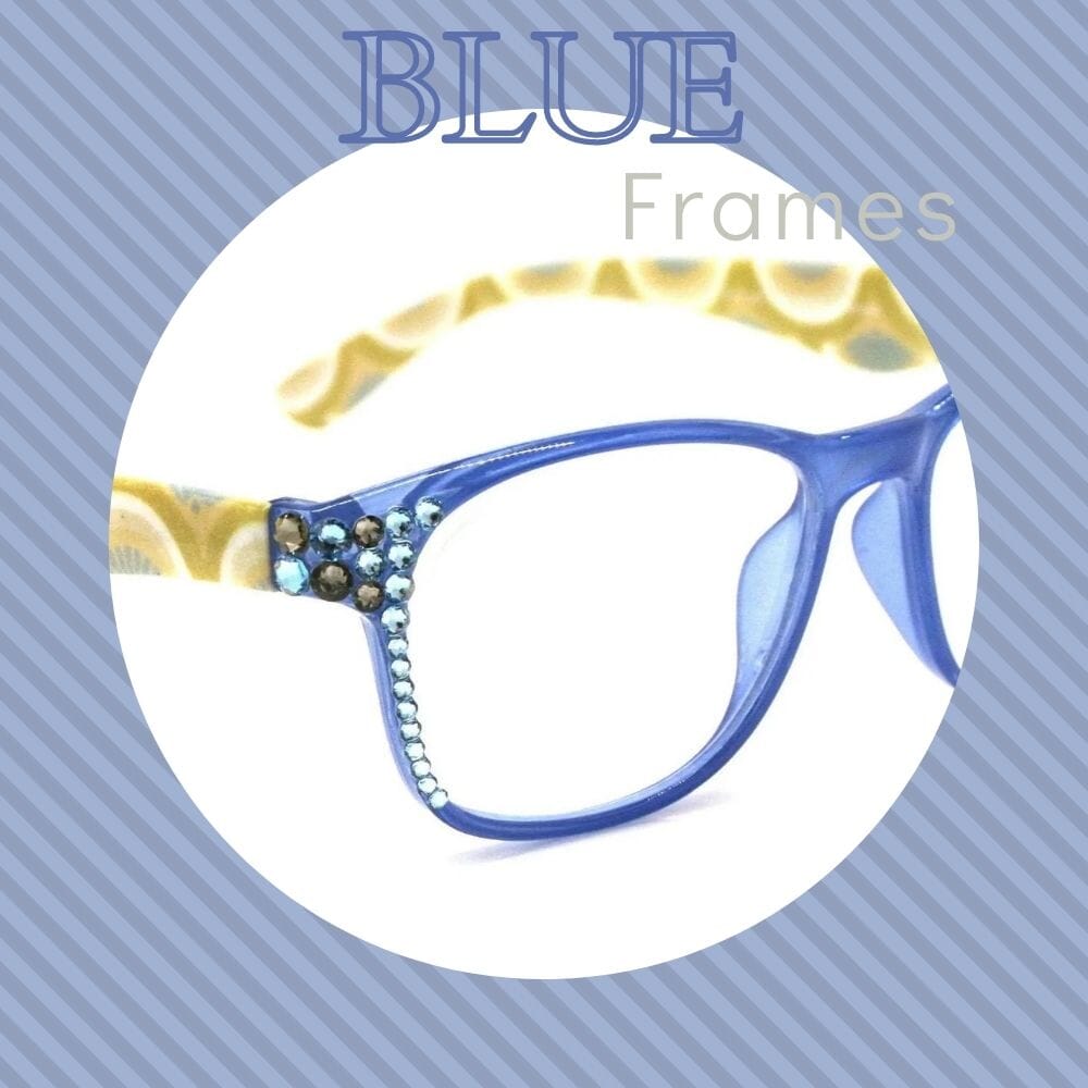 Women\'s Blue Frame Reading Glasses with Matching Case s-l400.jpg main image 4