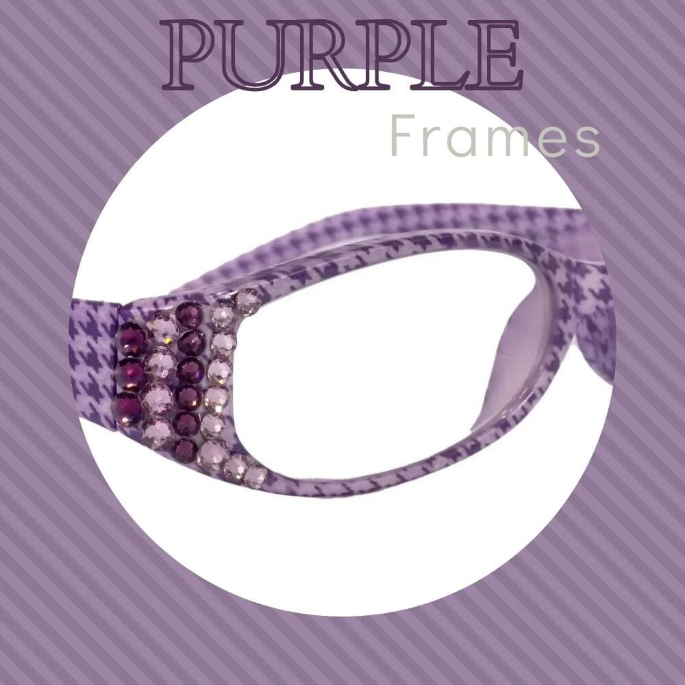Rhinestone-Embellished Purple Oval Reading Glasses Purple Rhinestone Reading Glasses - Etsy main image 3