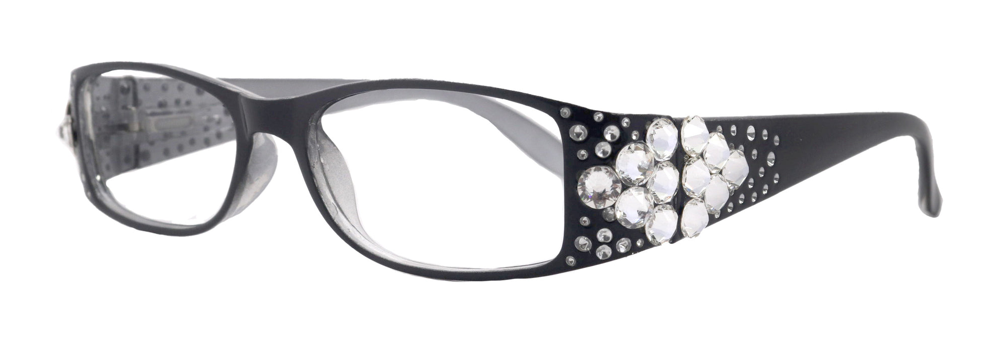 Merkel, la forma de cristal de diamante, gafas de lectura brillantes para mujer, adornadas con cristales europeos auténticos transparentes +1,50 a +3. Quinta Avenida de Nueva York.