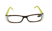 All Favorite, (Bling) Reading Glasses Women Adorned W (Clear) (Tortoise Brown, Green) Frame +4 +4.5 +5 +6 NY Fifth Avenue.