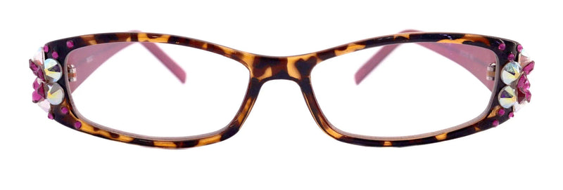 All Favorite, (Bling) Reading Glasses Women Adorned W European Crystals  (Tortoise Brown) Frame +4 +4.5 +5 +6 NY Fifth Avenue.