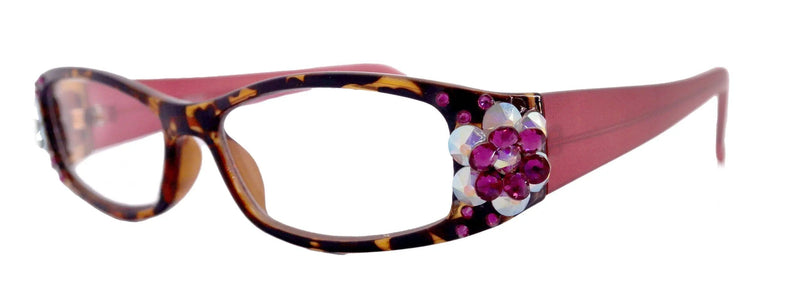 All Favorite, (Bling) Reading Glasses Women Adorned W European Crystals  (Tortoise Brown) Frame +4 +4.5 +5 +6 NY Fifth Avenue.