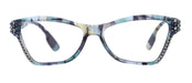 Avian, (Bling) Women Reading Glasses w (Montana, Black Diamond) Genuine European Crystals, Magnifying Cat Eye (Teal Blue) NY Fifth Avenue