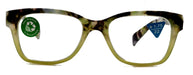 Aya, (Premium) Reading Glasses, High End Fashion Reader,+1.25 to +4 magnifiers, (Green n Brown Tortoise) Square Frame. NY Fifth Avenue.