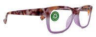 Aya, (Premium) Reading Glasses, High End Fashion Reader,+1.25 to +4 Magnifiers, (Purple n Brown Tortoise) Square Frame. NY Fifth Avenue.