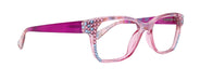 Azul, (Bling) Reading Glasses 4 Women W (Aquamarine N Rose)Genuine European Crystals. +1.5..+3 NY Fifth Avenue (Wide frame)