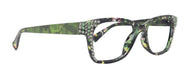 Azul, (Bling) Reading Glasses 4 Women W (Black Diamond N Green)Genuine European Crystals. +1.5..+5 NY Fifth Avenue (Wide frame)