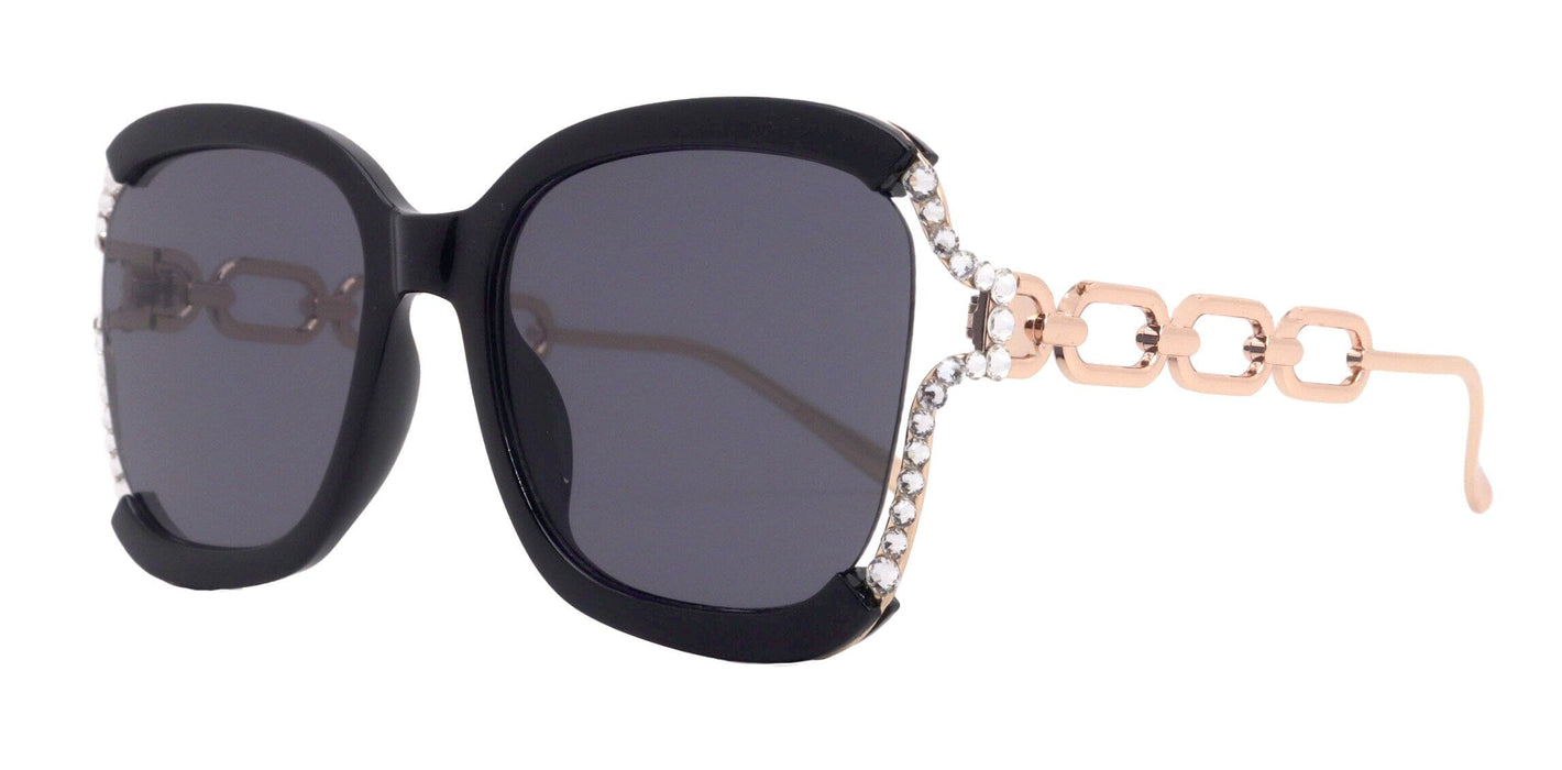 Bling Square Women Sunglasses W Genuine European Crystals, 100% UV Protection. NY Fifth Avenue