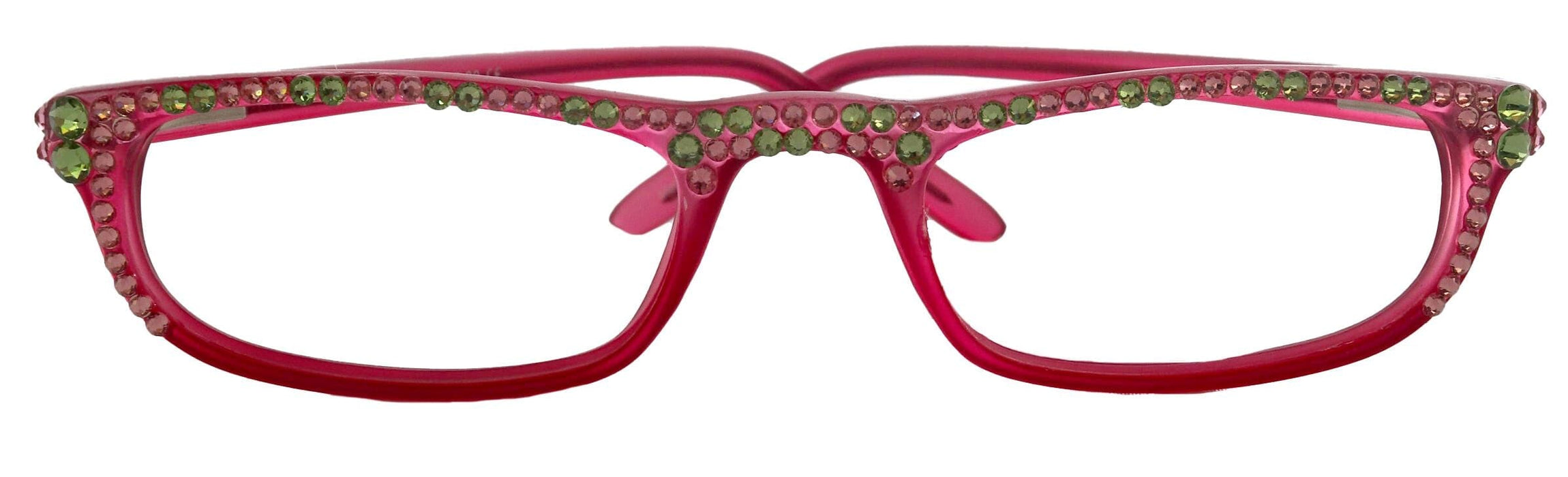 Bling Women Reading Glasses W (Rose) (Peridot) Genuine European Crystals +1.50..+2.75 (Pink) NY Fifth Avenue