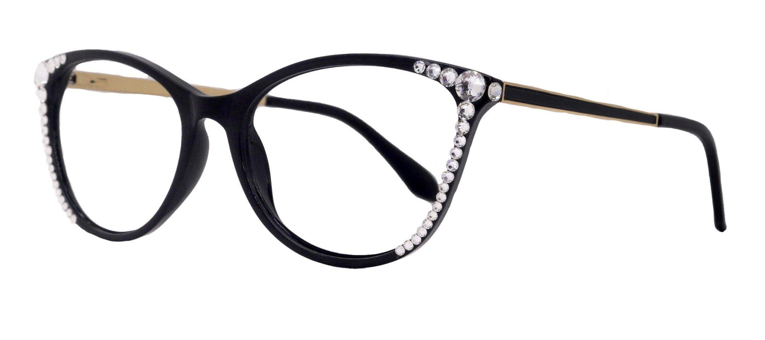 Cattitude Bling Reading Glasses 4 Women W Clear Genuine European Crystals, Magnifying Cat Eye NY Fifth Avenue