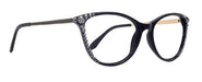 Cattitude Bling Reading Glasses 4 Women W Hematite Genuine European Crystals, Magnifying Cat Eye NY Fifth Avenue