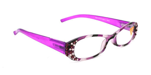 Dashing Stripes, (Bling) Women Reading Glasses Adorned W (Amethyst, L. Amethyst) +1..+3 (Purple) Oval NY Fifth Avenue