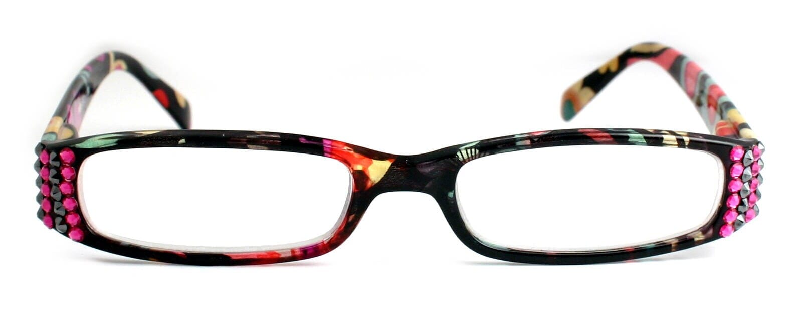 Elsa, (Bling) Reading Glasses for women W (Hematite, Fuchsia) Genuine European Crystals Paisley Frame +1.50..+3 NY Fifth Avenue