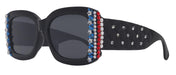 Freedom Shine, Bling Women’s Sunglasses with Genuine European Crystals, US Flag Colors, and 100% UV Protection Square Frame, NY Fifth Avenue