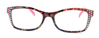 Frida, (Bling) Reading Glasses Women Adorned w (Rose, Black Diamond) Genuine European Crystals.+1.25 to +4 Paisley print. NY Fifth Avenue