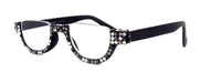 Half Moon, (Bling) Woman Reading Glasses Adorned W (Hematite, Clear, Black Diamond) Genuine European Crystals +1.25..+4, NY Fifth Avenue