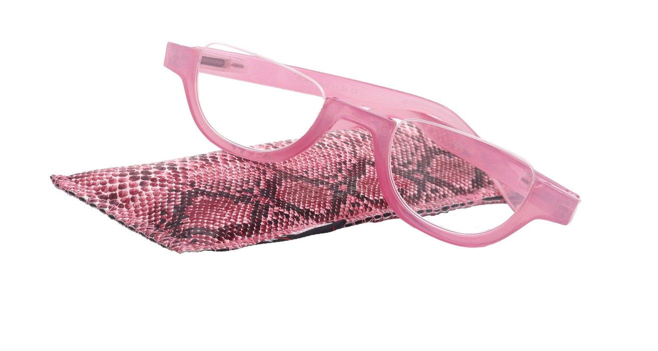 Half Moon, Woman Reading Glasses Lower nose , Pink Reader +1.25 to +4 Magnifying, Frame, NY Fifth Avenue