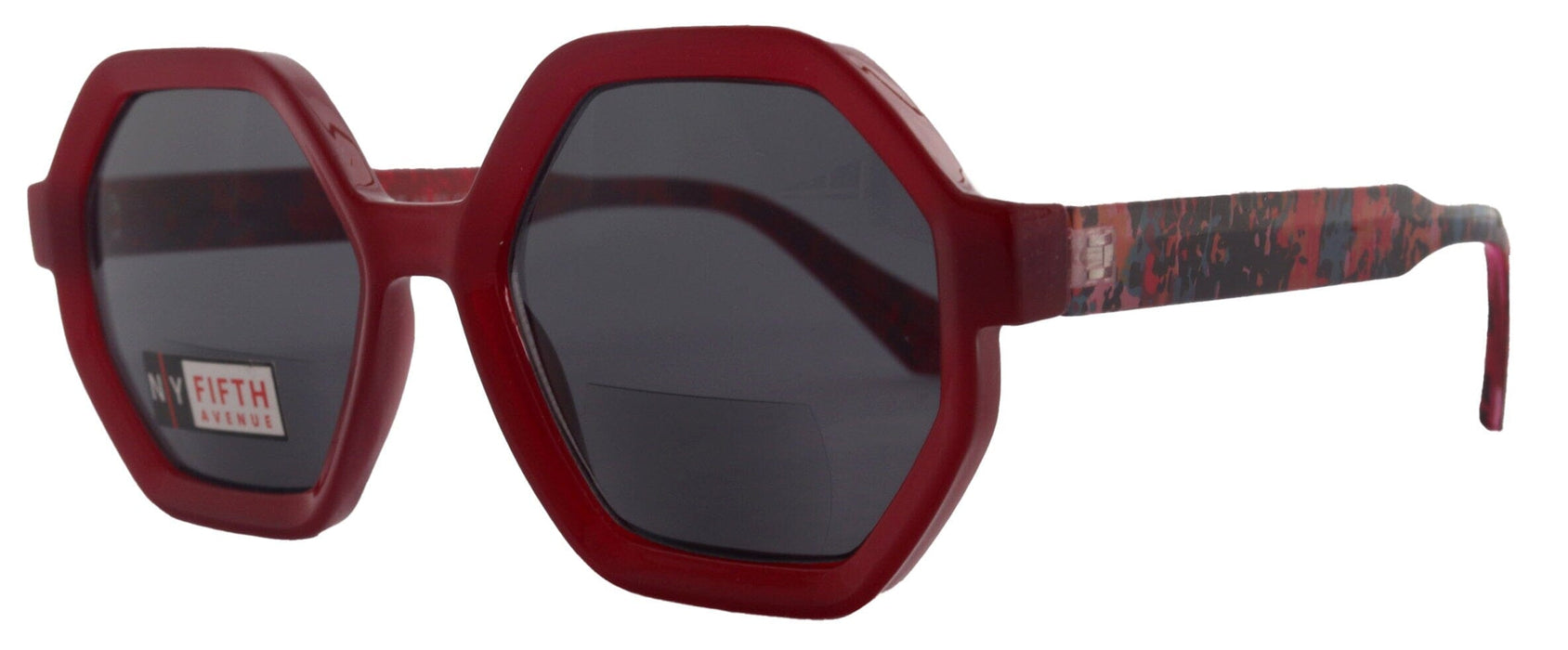 Heptagon, High-End Line Bifocal (Clear On Top) Sun Readers Unixes OR Non-Bifocal Readers Sunglasses (Red) NY Fifth Avenue