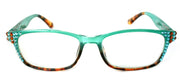 Desiree, (Bling) Women Reading Glasses W (Aquamarine, Cooper) Genuine European Crystals. +1.5 ..+6 Square. High Strength. NY Fifth Avenue