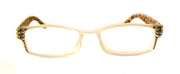 Xena, (Bling) Women Reading Glasses W (Light Colorado, Hematite) Genuine European Crystals (Frosted Clear, Brown Leopard) NY fifth avenue