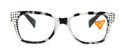 The Bohemian, (Bling) Reading Glasses 4 Women w (Clear)Genuine European Crystals.+1.25 .. +4 (Black n White Tortoise shell)
