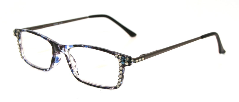 Vienna, (Bling) Women Reading Glasses W (Black Diamond, Montana Blue) +1.25 +3 (Tortoise Shell, Blue) NY Fifth Avenue