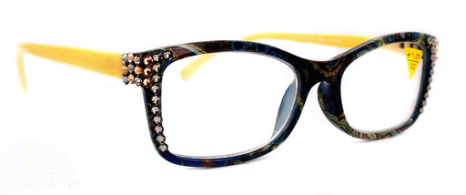 Frida, (Bling) Reading Glasses Women W (L. Colorado, Black Diamond)Genuine European Crystals. +1.25.. +4 Paisley, NY Fifth Avenue.
