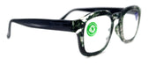 Sasha, (Premium) Reading Glasses, High End Readers +1.25..+3 Magnifying Eyeglasses (Black n White) Camo Square Optical Frames NY Fifth Avenue
