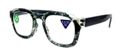 Sasha, (Premium) Reading Glasses, High End Readers +1.25..+3 Magnifying Eyeglasses (Black, White) Camo Square Optical Frames NY Fifth Avenue