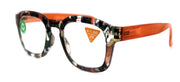 Sasha, (Premium) Reading Glasses High End Readers +1.25..+3 Magnifying Eyeglasses (Black n Orange) Camo Round Optical Frames NY Fifth Avenue