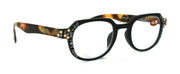 The Hexagon, (Bling) Women Reading Glasses W (Hematite, Light Colorado) Crystals (Geometric) (Black, Brown Tortoise shell) NY Fifth Avenue