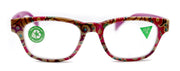 Persia, (Premium) Reading Glasses High End Reader +1.25..+3 Magnifying Eyeglass, Square Optical Frame (Pink Fuchsia) Paisley NY Fifth Avenue