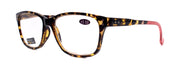 Milan, (Premium) Reading Glasses High End Reader +1.25..+3 Magnifying, Optical Square Style Tortoise Brown n (Pink) NY Fifth Avenue