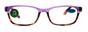Desiree, (Premium) Reading Glasses High End Reader +1.25..+3 Magnifying, Square Style (Purple Tortoise Brown) Optical Frame NY Fifth Avenue