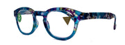 Autumn, (Premium) Reading Glasses, High-End Readers +1.25 +1.50.+3.00 Wide Round Style. Optical Frame (Blue, Purple Floral) NY Fifth Avenue.