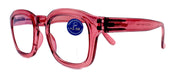 Apollo, (Blue Light Glasses) (Blue Light Blocker) Reduce Eyestrain, A/R Anti Glare. +1.25 +3.00, Large Square (Pink) NY Fifth Avenue.