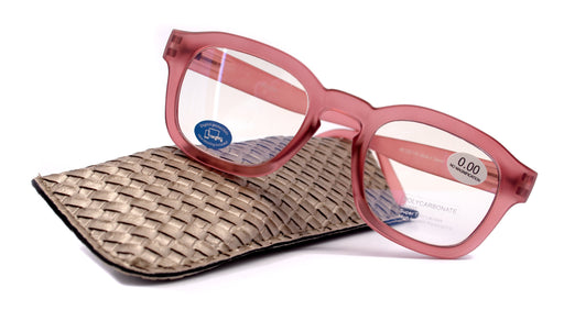 Apollo, (Blue Light Glasses) AR Coating (Anti Glare) (Translucent Pink) Reading Glasses, No prescription, Gamers (Square) NY Fifth Avenue
