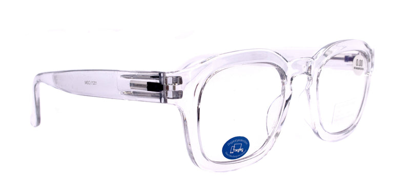 Apollo, (Blue Light Glasses) AR Coating (Anti Glare) (Translucent Clear) Reading Glasses, No prescription, Gamers (Square) NY Fifth Avenue