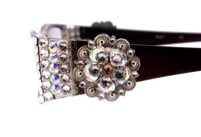 The Medallion, (Bling) Reading Glasses for Women W (Clear, AB Aurora Borealis) Genuine European Crystals Western Concho NY Fifth Avenue