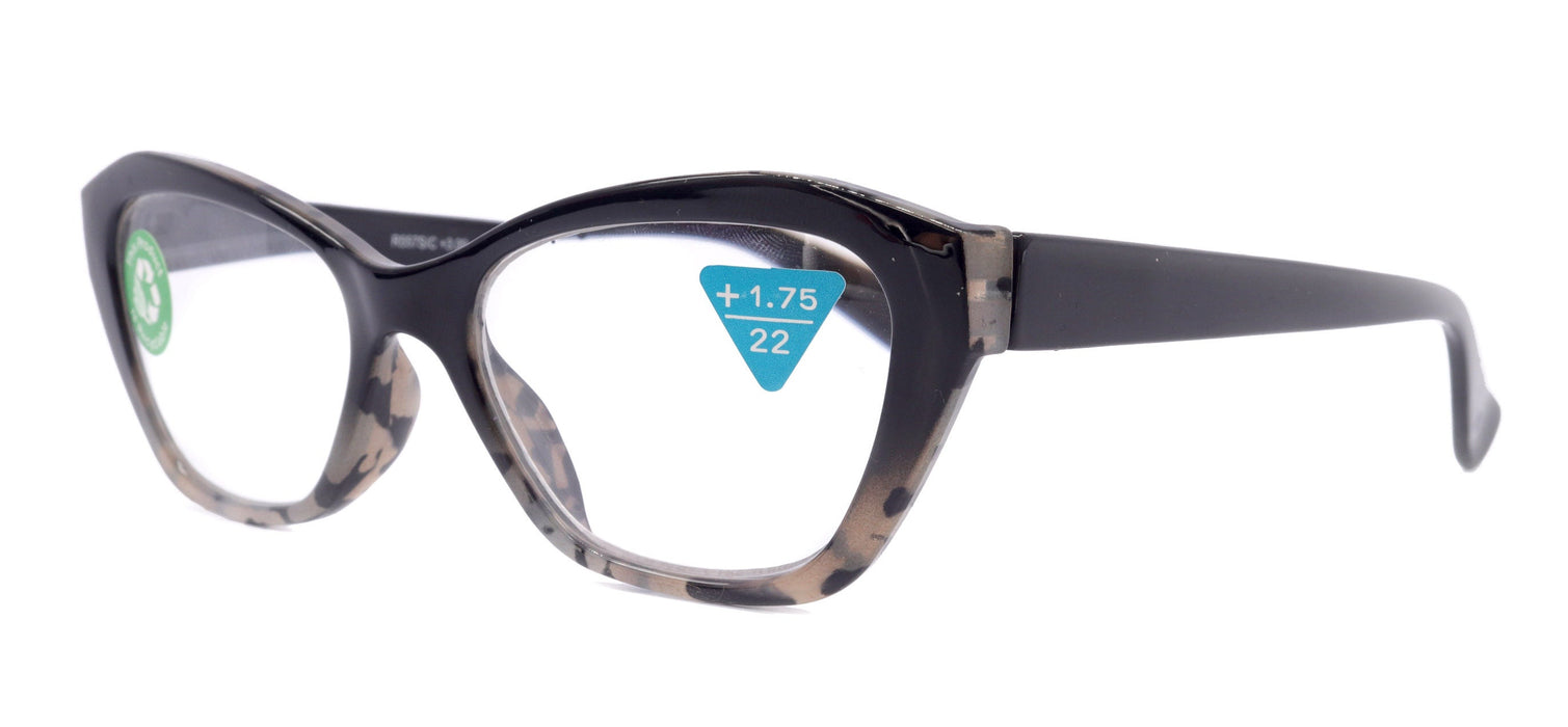Jane, (Premium) Reading Glasses, High End Readers +1.25..+3 Magnifying Glasses Cat Eye (Black, Tortoise Shell) Cateye NY Fifth Avenue