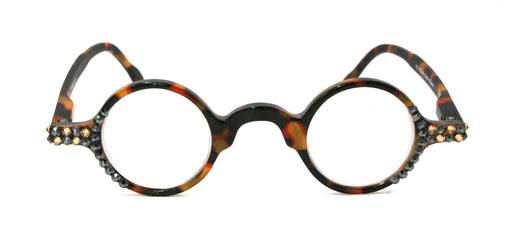 Picasso, (Bling) Women Reading Glasses W (Light Colorado, Cooper) Genuine European Crystals, Round (Brown) Tortoiseshell. NY Fifth Avenue
