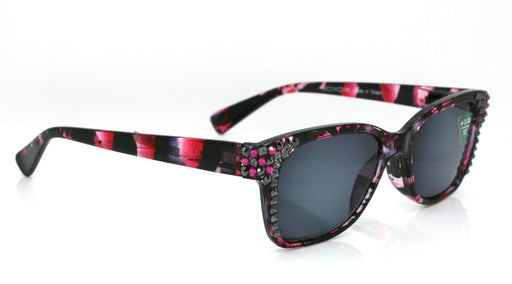 Oasis, (Bling) Reading Sunglasses (No Bifocal) W (Hematite, Fuchsia) Genuine European Crystals (Pink) Tortoiseshell. NY Fifth Avenue