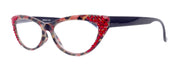Lynx, (Bling) Cat Eyes, Women Reading Glasses W (light Siam) Genuine European Crystals (Red, Tortoise Black) Cat eye Frame, NY Fifth Avenue.