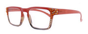 Piper, (Bling) Reading Glasses for Women W (Tangerine, L. Colorado) Genuine European Crystals. (Orange Brown Faded Stripes) NY Fifth Avenue