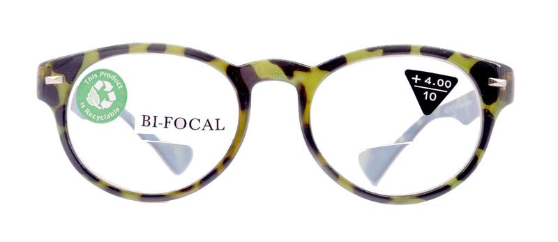 Brook, (Line Bifocal) (Premium) Reading Glasses, High-End Readers 1.25 to 3 Magnifying, Fashion Round (Tortoise Brown, Blue) NY Fifth Avenue