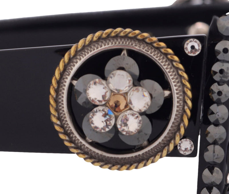 Western Rope edge Concho w/ Genuine European Crystals Women Bling Sunglasses