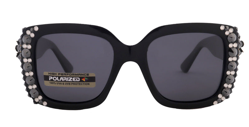 Western Rope edge Concho w/ Genuine European Crystals Women Bling Sunglasses