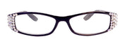 Lyon, (Bling) Reading Glasses with (Clear, Hematite) Genuine European Crystals(Hounds Tooth Check) Rectangular (Black) NY Fifth Avenue