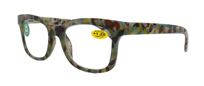 Premium Reading Glasses High End Reading Glass +1.25 to +3 magnifying glasses, Square. optical Frames